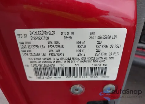 2006 Jeep Liberty Sport из США, поврежденный, VIN 1J4GL48K16W154557